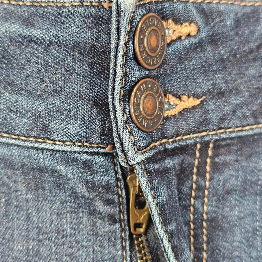 American Eagle Artist Flare Jeans Womens Size 14 Regular Dark Wash Blue Stain